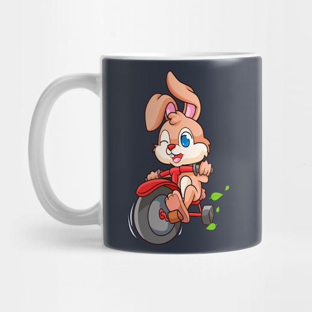 Cute Funny Biker Rabbit by E